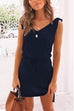 Priyavil Butterfly On Shoulder Tie Waist Dress