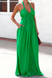 Priyavil Deep V Neck Sleeveless Swing Dress with Pockets