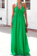 Priyavil Deep V Neck Sleeveless Swing Dress with Pockets
