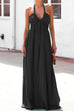 Priyavil Deep V Neck Sleeveless Swing Dress with Pockets