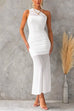 Mesh One Shoulder Sleeveless Mermaid Maxi Dress