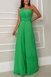 Priyavil Sleeveless One Shoulder Waisted Flare Wide Leg Jumpsuit