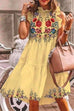 Priyavil Chic Floral Printed Ruffle Tiered Sleeveless Dress