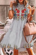 Priyavil Chic Floral Printed Ruffle Tiered Sleeveless Dress