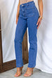 Casual Pocketed Straight Leg Denim Pants