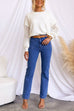 Casual Pocketed Straight Leg Denim Pants