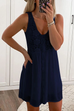 Priyavil Solid Lace Floral Button Down Sleeveless Dress