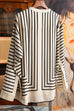 Priyavil Button Up Long Sleeves Striped Silk Scarf Blouse