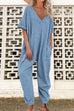 Priyavil V Neck Half Sleeves Loose Fit Jumpsuit