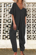 Priyavil V Neck Half Sleeves Loose Fit Jumpsuit