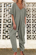 Priyavil V Neck Half Sleeves Loose Fit Jumpsuit