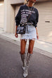 Letter Print Long Sleeves Casual Sweatshirt