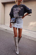Letter Print Long Sleeves Casual Sweatshirt
