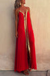 Priyavil V Neck Backless Sequin Detailed Cami Maxi Dress