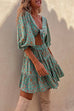 Half Sleeves Floral Print One Dress Two Ways Mini Dress