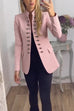 Chicest Stand Collar Double Breasted Blazer Jacket