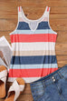 Priyavil V Neck Color Block Striped Summer Tank Top