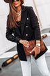 Priyavil Lapel Double Breasted Open Front Blazer Jacket