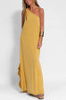 Priyavil Sleeveless One Shoulder Side Split Maxi Dress