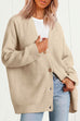 Priyavil Button Down V Neck Loose Ribbed Knit Cardigan