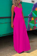 Priyavil Solid Criss Cross Backless Maxi Cami Dress
