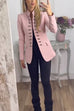 Vintage Stand Collar Double Breasted Blazer Jacket