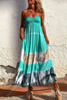 Priyavil Sleeveless Off Shoulder Smocked Tie Dye Maxi Swing Dress