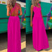 Priyavil Solid Criss Cross Backless Maxi Cami Dress