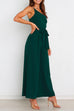 Priyavil One Shoulder Tie Waist Wide Leg Cami Jumpsuit