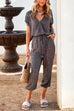 Priyavil V Neck Tie Waist Pockets Printed Jumpsuit