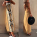 Priyavil Stripes Splice Backless Ethnic Printed Maxi Cami Dress