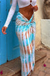 Priyavil Twist Front Tie Dye Tulip Wrap Maxi Skirt