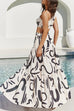 Priyavil One Shoulder Crop Top High Slit Ruflle Tiered Skirt Printed Set