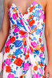 Priyavil Off Shoulder Twist Waist High Slit Floral Dress