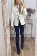 Chicest Stand Collar Double Breasted Blazer Jacket