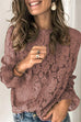 Priyavil Floral Lace Hollow Out Bell Sleeves Tops