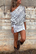 Priyavil Batwing Long Sleeve Waisted Tie Dye Mini Dress