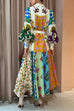Priyavil Balloon Long Sleeves Belted Unique Printed Swing Maxi Shirtdress