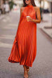 Priyavil Solid Sleeveless Pleated A-line Holiday Dress