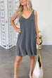 Priyavil Solid V Neck A-line Swing Tank Dress