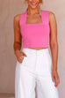 Priyavil Square Collar Slim Crop Tank Top