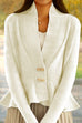 Priyavil V Neck Button Up Ruffle Hem Sweater Cardigan