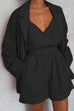 Priyavil V Neck Cami Top Long Sleeve Blazer Wide Leg Shorts 3 pieces Set