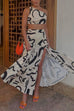 Priyavil One Shoulder Crop Top High Slit Ruflle Tiered Skirt Printed Set