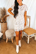 Priyavil Short Sleeve Hollow Out Lace Pencil Dress