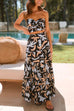 Priyavil Crop Tube Top and Maxi Ruffle Swing Skirt Printed Set