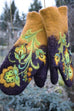 Priyavil Christmas Gift Flower Embroidery Cute Mittens(5 Colors)