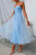 Priyavil Open Back Waisted Swing Maxi Cami Tulle Dress