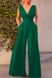 Priyavil Sleeveless Deep V Neck High Waist Wide Leg Jumpsuit
