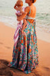 Priyavil Bohemia Floral Printed Backless Cami Maxi Beach Dress